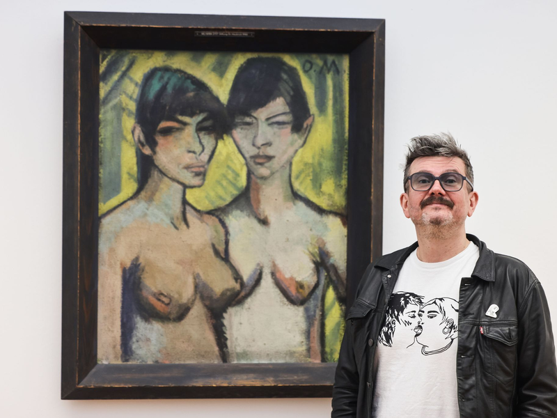 Der französische Zeichner Luz, eigentlich Rénald Luzier, hat dem Gemälde «Zwei weibliche Halbakte» einen Comic-Roman gewidmet. - Foto: Oliver Berg/dpa