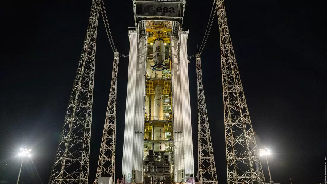 Esa startet Mission ins All. - Bild: T. Leduc/ESA-CNES-ARIANESPACE/Optique vidéo du CSG–T. Leduc/dpa