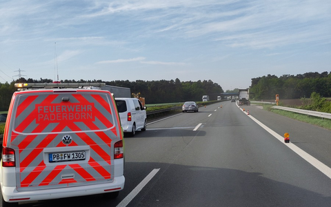 FW Paderborn: Verkehrsunfall auf der Autobahn 33 - Foto: presseportal.de