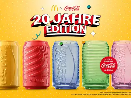 20 Jahre Kultdesign: Die neuen Coca-Cola® Gläser sind da - exklusiv bei McDonald's Deutschland - Foto: presseportal.de