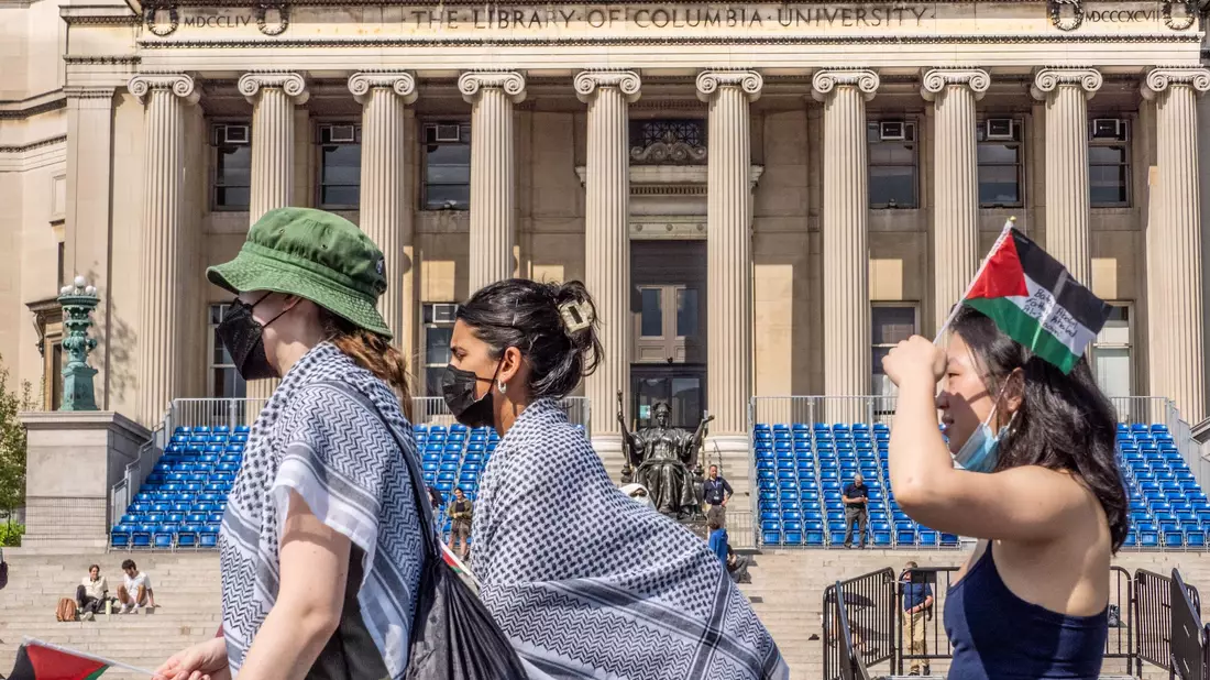An der Columbia University in New York gab es propalästinensische Proteste. (Archivbild) - Bild: Carlos Chiossone/Zuma Press/dpa