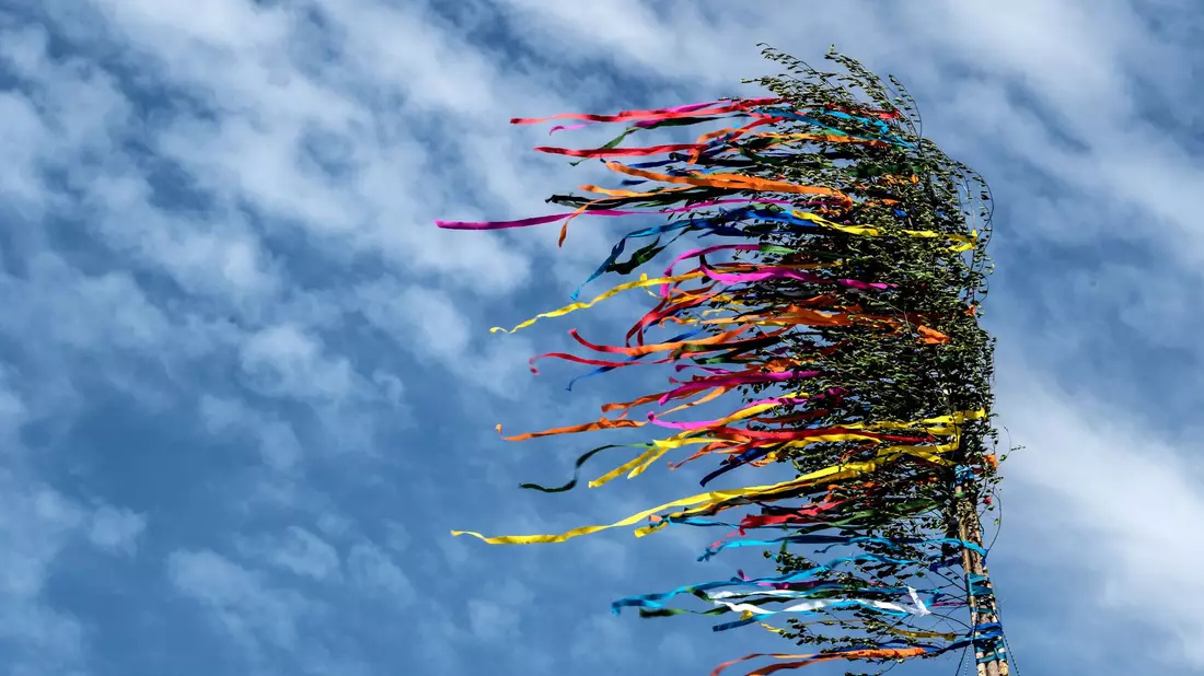 Am Niederrhein ist ein Maibaum umgekippt - es gibt mehrere Verletzte. (Illustration) - Bild: Federico Gambarini/dpa