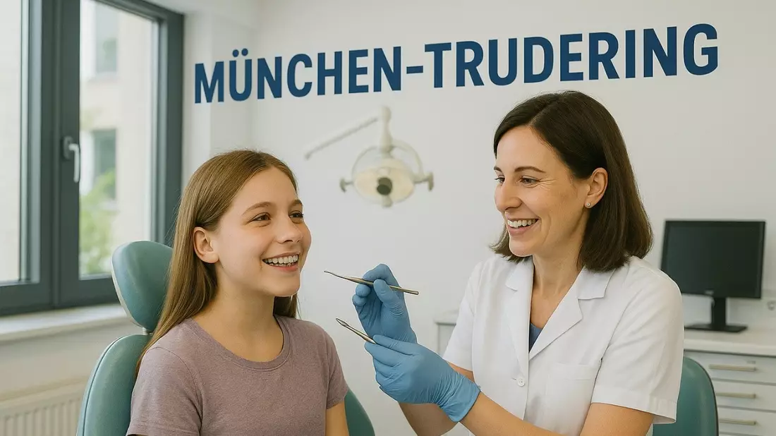 In München-Trudering scheinen viele Kinder überaus gerne zur Kieferorthopädin zu gehen  - Bild: Redaktion (mithilfe von KI kreiert)