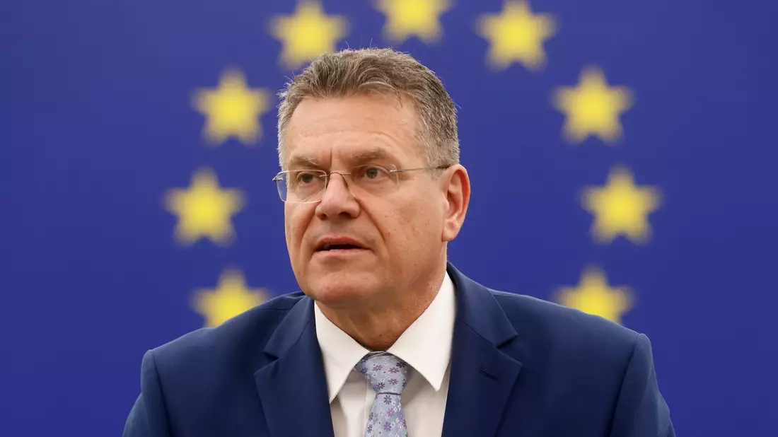 Sefcovic warnt vor weiteren US-Zöllen.  (Archivbild) - Bild: Jean-Francois Badias/AP/dpa