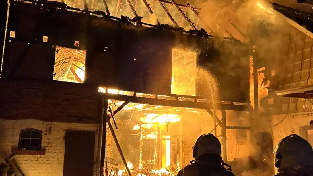 LPI-NDH: Scheune ausgebrannt - Görmar - Bild: presseportal.de