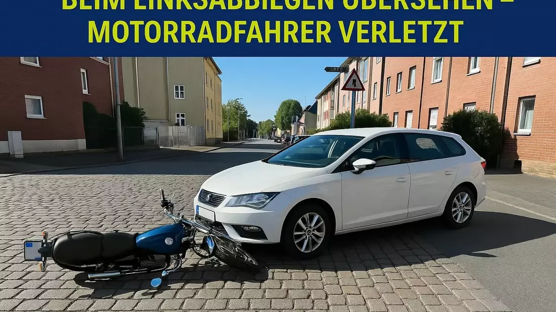 POL-DU: Wanheimerort: Beim Linksabbiegen übersehen - Motorradfahrer verletzt - Bild: presseportal.de