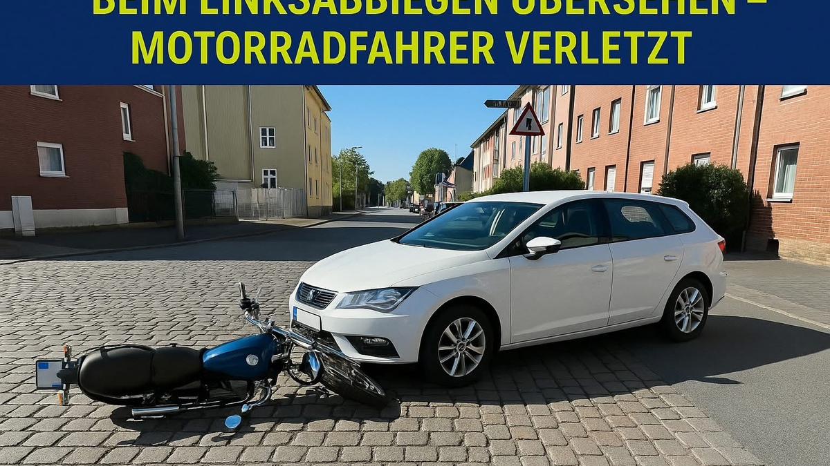 POL-DU: Wanheimerort: Beim Linksabbiegen übersehen - Motorradfahrer verletzt - Foto: presseportal.de