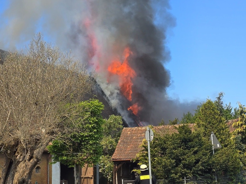 Feuerwehr Nürnberg: Schnelles Handeln verhinderte Schlimmeres - Brand in landwirtschaftlichem Anwesen in Nürnberg-Krottenbach - Foto: presseportal.de