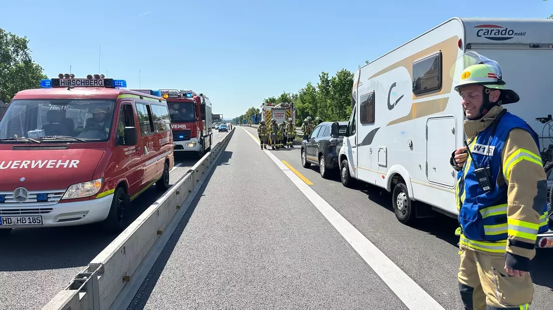 FW Weinheim: Probefahrt endet mit Auffahrunfall - Wohnmobil fährt auf Suzuki - Bild: presseportal.de