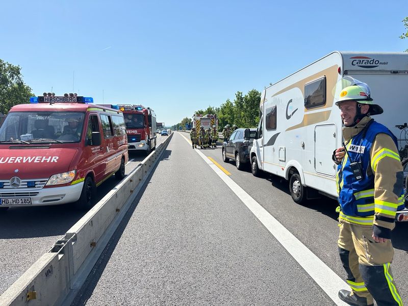 FW Weinheim: Probefahrt endet mit Auffahrunfall - Wohnmobil fährt auf Suzuki - Foto: presseportal.de