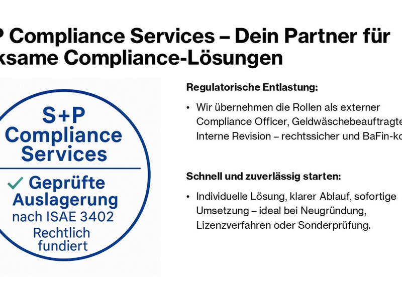Compliance ohne Kopfschmerzen / Warum immer mehr regulierte Unternehmen auf das S+P Compliance Package setzen - Foto: presseportal.de