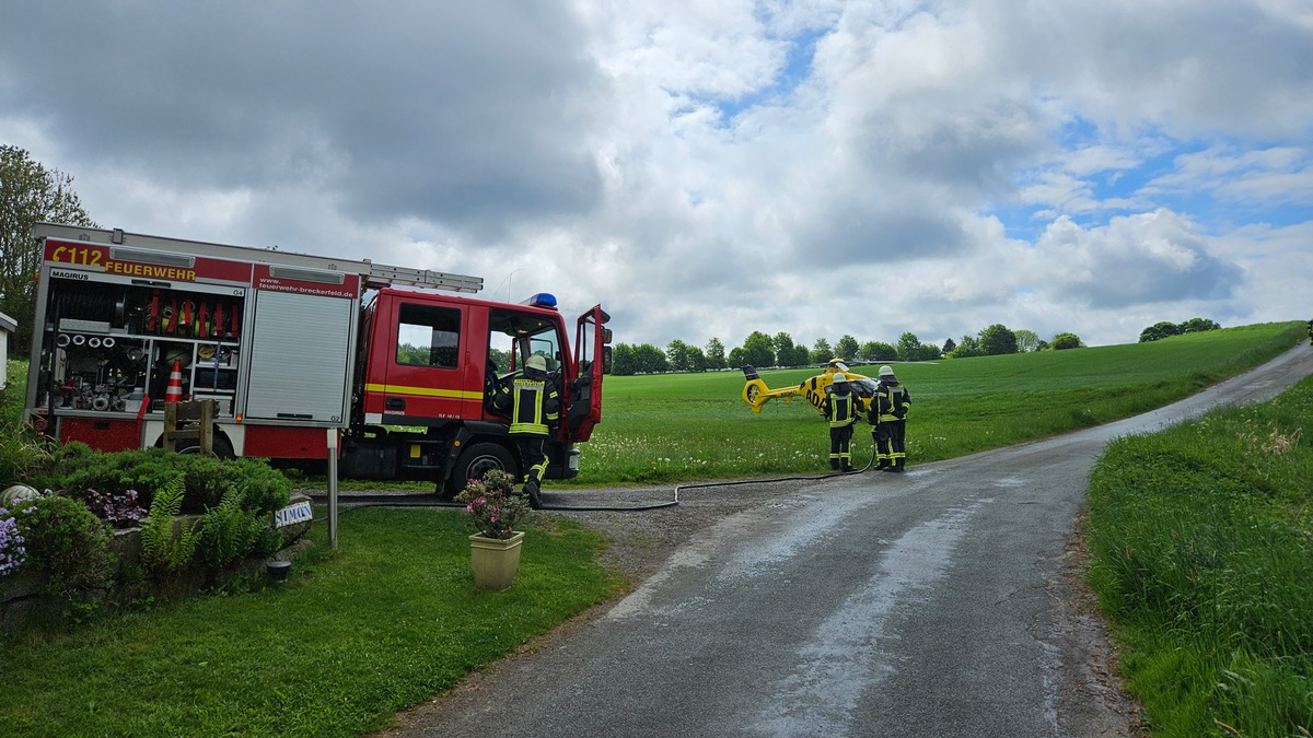 FW-EN: Lande5platzsicherung für Rettungshubschrauber - Foto: presseportal.de