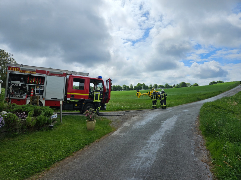 FW-EN: Lande5platzsicherung für Rettungshubschrauber - Foto: presseportal.de
