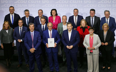 Unterzeichnung Koalitionsvertrag zwischen CDU, CSU und SPD am 05.05.2025 - Foto: über dts Nachrichtenagentur