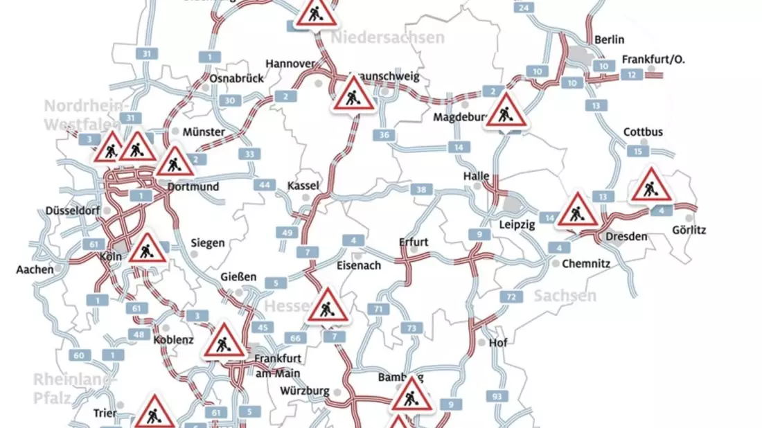 ADAC Stauprognose: 9. bis 11. Mai 2025 / Zahlreiche Baustellen auf Autobahnen / Ausflugsverkehr am Muttertag - Bild: presseportal.de