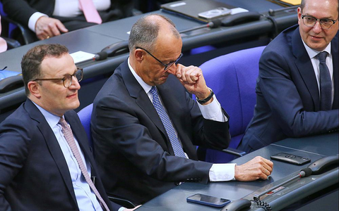Jens Spahn, Friedrich Merz, Alexander Dobrindt am 06.05.2025 - Foto: über dts Nachrichtenagentur