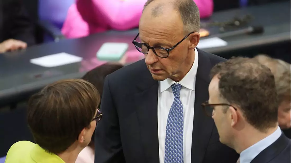 Saskia Esken, Friedrich Merz, Jens Spahn am 06.05.2025 - Bild: über dts Nachrichtenagentur