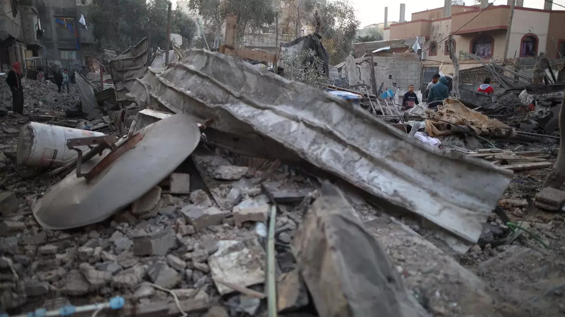 Zerstörungen nach Angriff in Al-Bureidsch. (Archivbild) - Bild: Marwan Dawood/XinHua/dpa