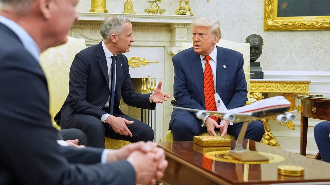 Carney und Trump im Weißen Haus.  - Bild: Evan Vucci/AP/dpa