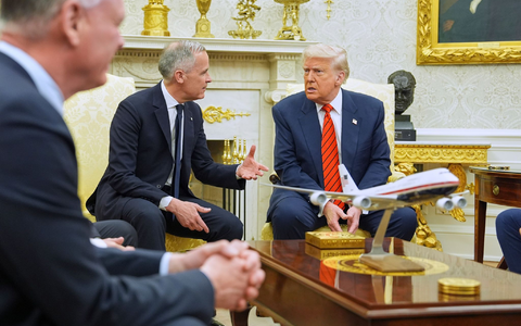 Carney und Trump im Weißen Haus.  - Foto: Evan Vucci/AP/dpa