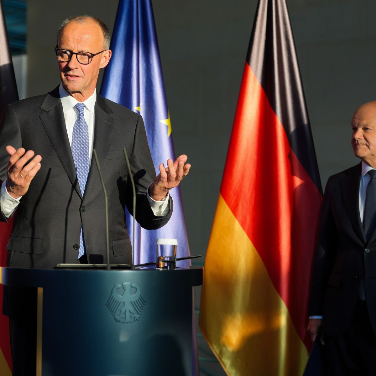 Jetzt hat er das Sagen im Kanzleramt: Friedrich Merz. - Foto: Michael Kappeler/dpa