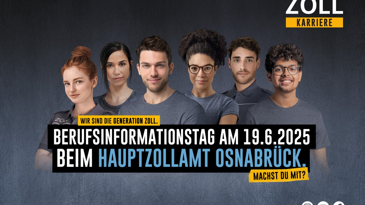 HZA-OS: Zoll-Info-Tag am 19. Juni 2025; Hauptzollamt Osnabrück gibt Blick hinter die Kulissen für ausbildungs- und studieninteressierte Jugendliche - Foto: presseportal.de