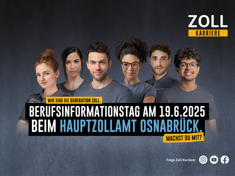 HZA-OS: Zoll-Info-Tag am 19. Juni 2025; Hauptzollamt Osnabrück gibt Blick hinter die Kulissen für ausbildungs- und studieninteressierte Jugendliche - Foto: presseportal.de