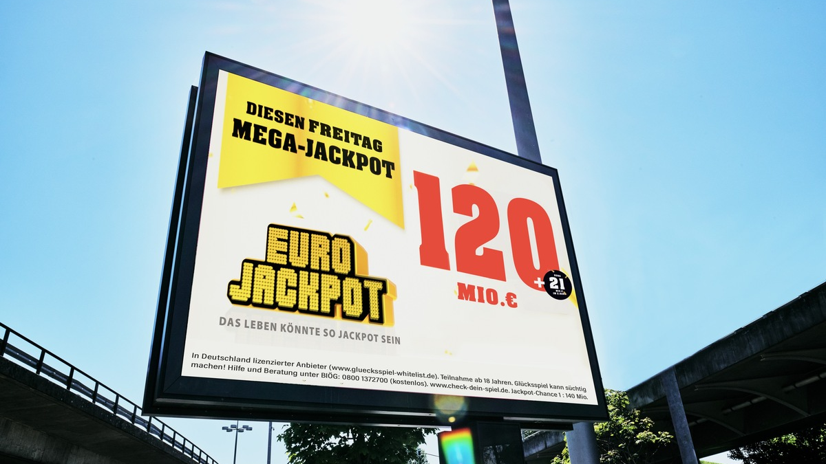 Eurojackpot: 120 Millionen Euro noch zu haben / Weiterhin dreistelliger Millionengewinn im ersten und rund 21 Millionen Euro im zweiten Rang - Foto: presseportal.de