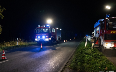 FW Hünxe: Verkehrsunfall auf der Gahlener Straße - Foto: presseportal.de