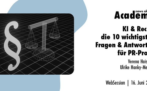 KI & Recht: Die 10 wichtigsten Fragen & Antworten für Kommunikationsprofis / Ein Webinar der news aktuell Academy - Foto: presseportal.de