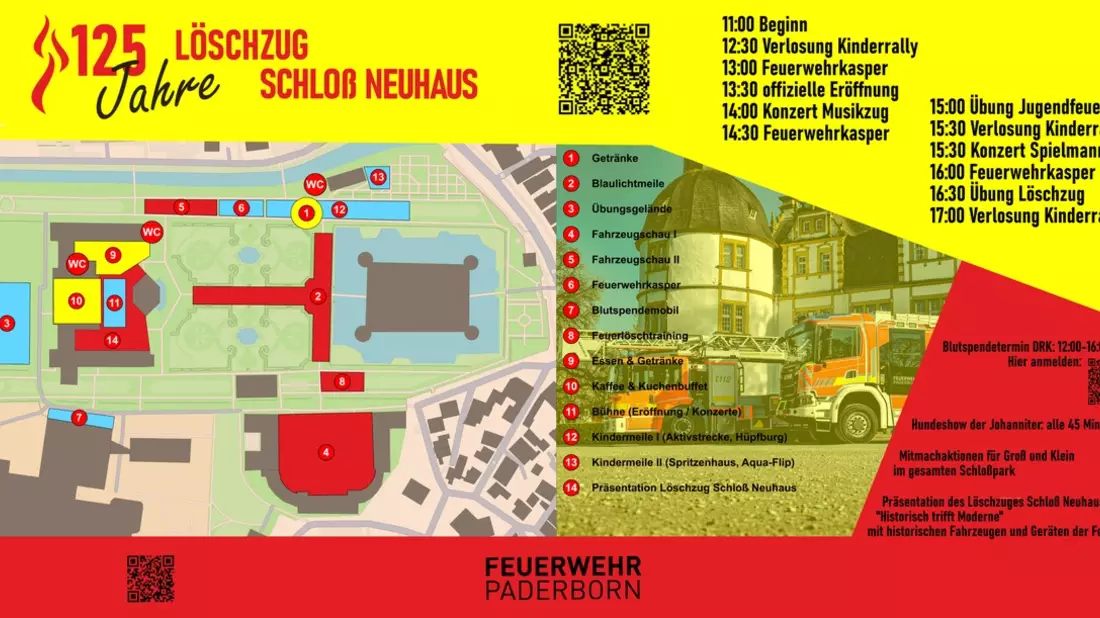 FW Paderborn: 150 Jahre Freiwillige Feuerwehr Paderborn 125 Jahre Feuerwehr in Schloß Neuhaus - Bild: presseportal.de