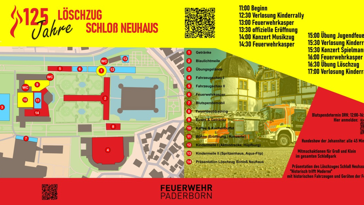 FW Paderborn: 150 Jahre Freiwillige Feuerwehr Paderborn 125 Jahre Feuerwehr in Schloß Neuhaus - Foto: presseportal.de