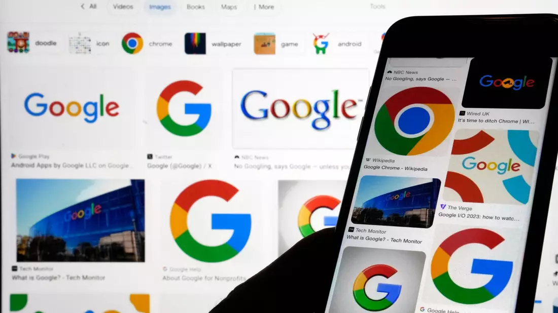 Die Quartalsergebnisse von Google ließen bisher keine Einbußen durch die neue KI-Konkurrenz erkennen. (Archivbild) - Bild: Richard Drew/AP/dpa