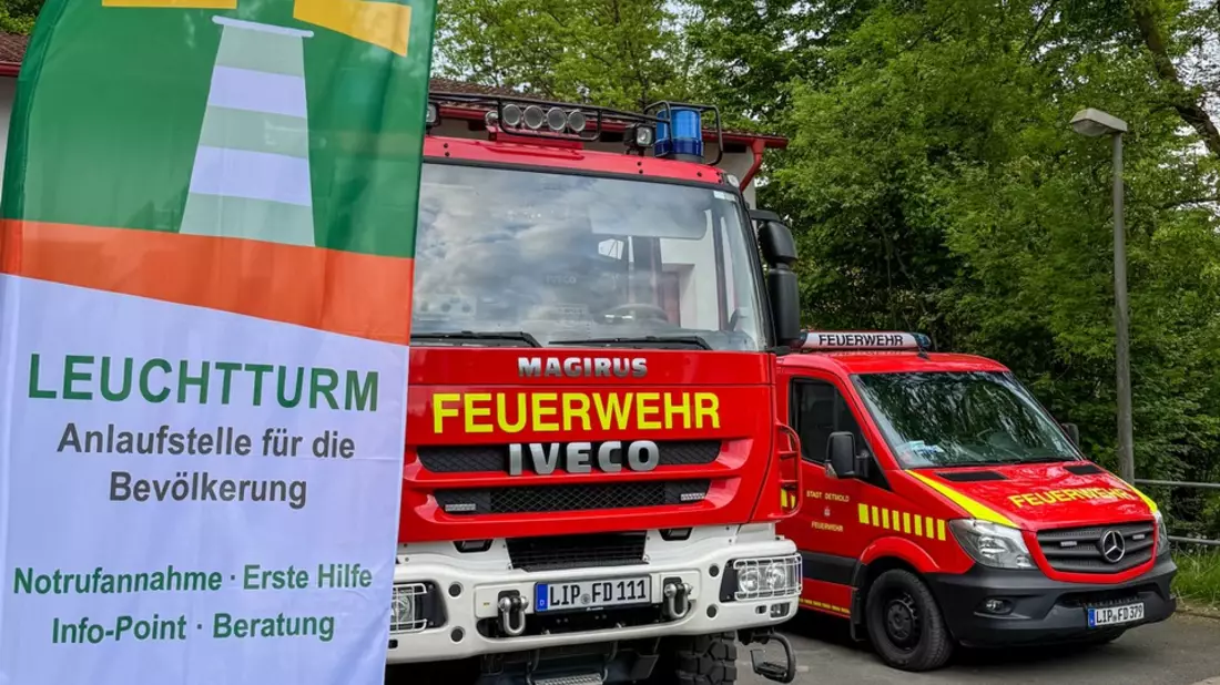 FW-DT: Stromausfall in Teilen Hiddesens - Feuerwehr richtet Leuchtturm ein - Bild: presseportal.de