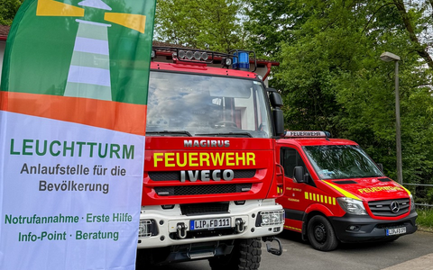 FW-DT: Stromausfall in Teilen Hiddesens - Feuerwehr richtet Leuchtturm ein - Foto: presseportal.de