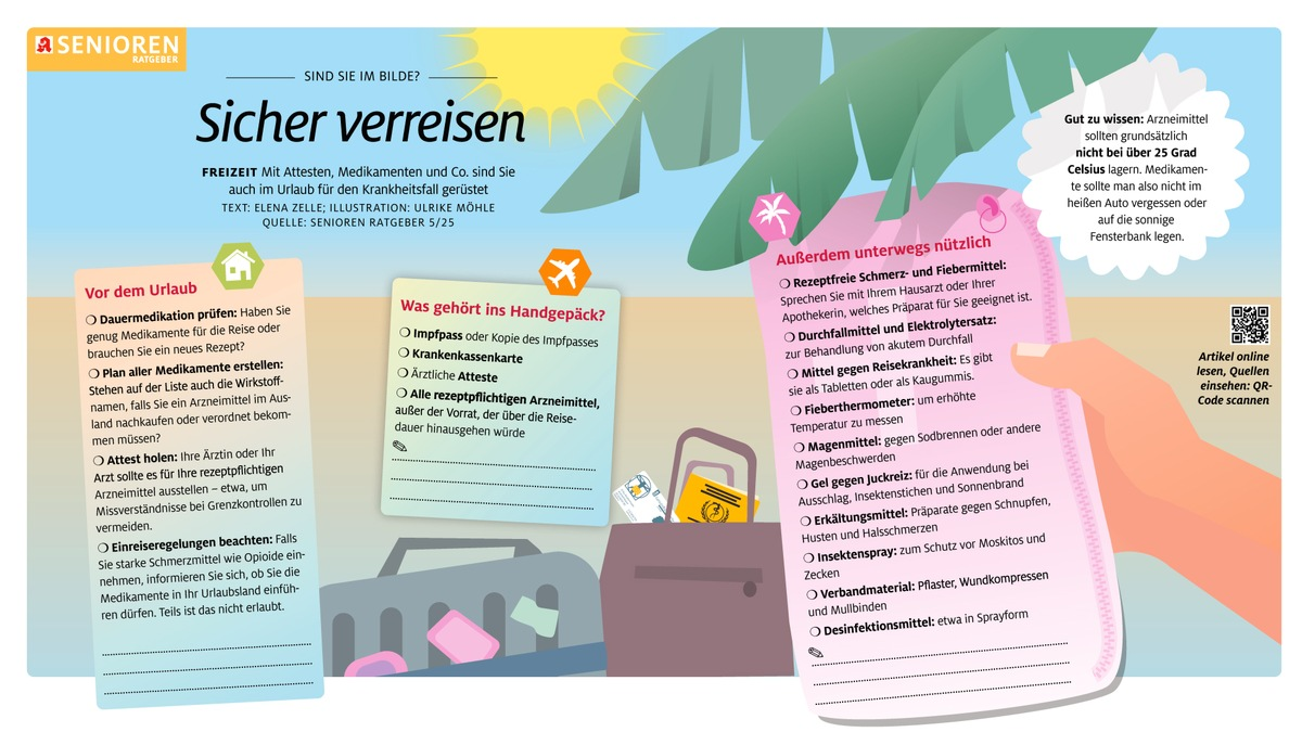 Gut vorbereitet in den Urlaub starten / Mit Attesten, Medikamenten und Co. ist man auf der sicheren Seite - Foto: presseportal.de