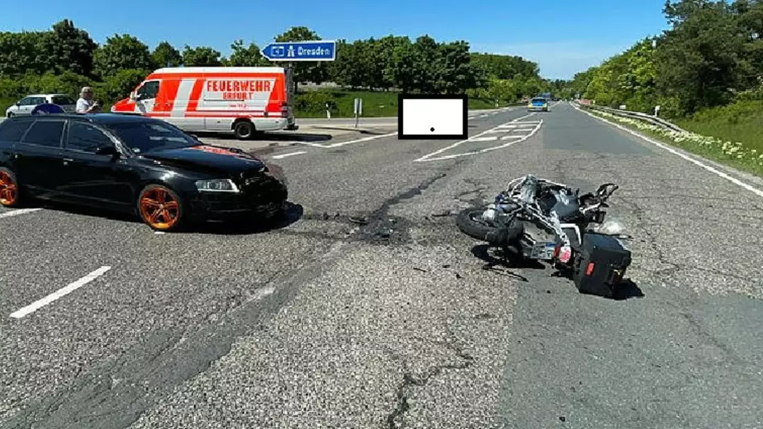 LPI-EF: Motorradfahrer schwerverletzt - Bild: presseportal.de