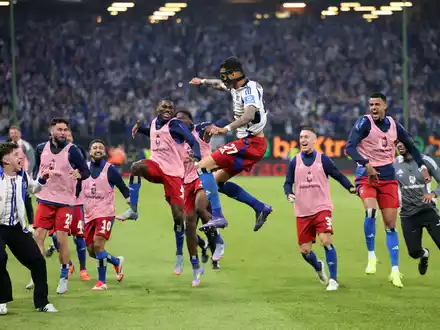 HSV-Vorfreude pur.   - Foto: Christian Charisius/dpa