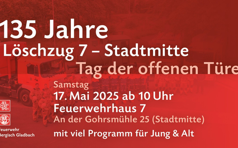 FW-GL: 135 Jahre Löschzug Stadtmitte - Feuerwehr Bergisch Gladbach lĂ€dt zum Tag der offenen TĂŒr - Foto: presseportal.de FW-GL: 135 Jahre Löschzug Stadtmitte - Feuerwehr Bergisch Gladbach lĂ€dt zum Tag der offenen TĂŒr - Foto: presseportal.de