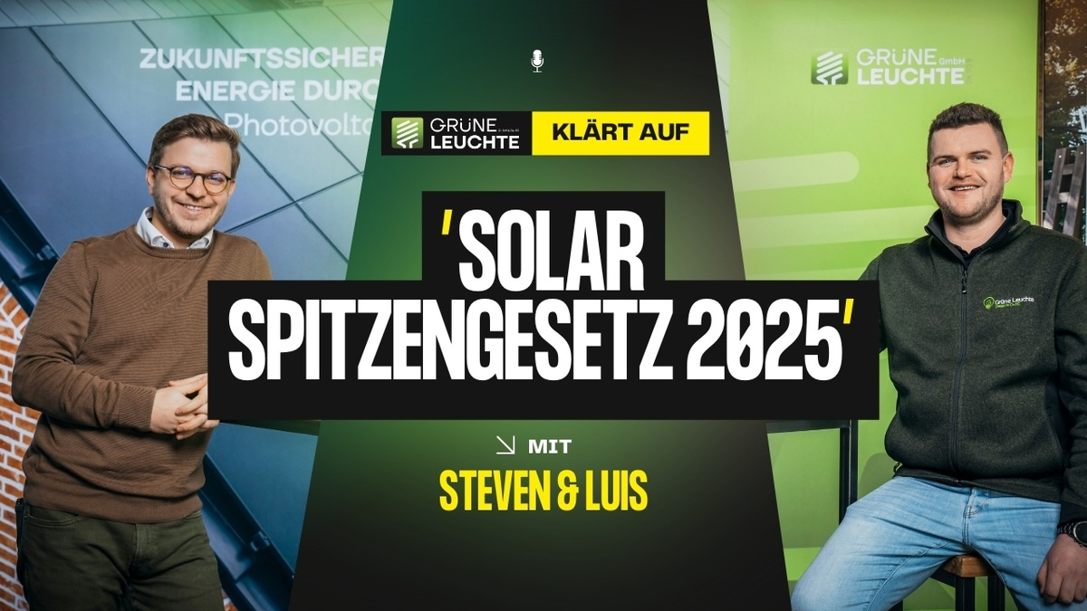 Dynamische Stromtarife & Netzsteuerung: Steven Hensel erklärt, was PV-Anlagen-Besitzer jetzt über das Solarspitzengesetz wissen müssen - Foto: presseportal.de