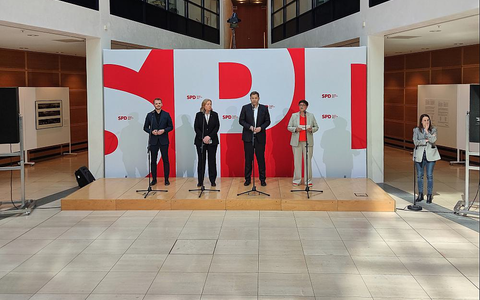 SPD-Pressekonferenz nach Gremiensitzung am 12.05.2025 - Foto: über dts Nachrichtenagentur