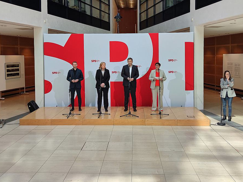 SPD-Pressekonferenz nach Gremiensitzung am 12.05.2025 - Foto: über dts Nachrichtenagentur