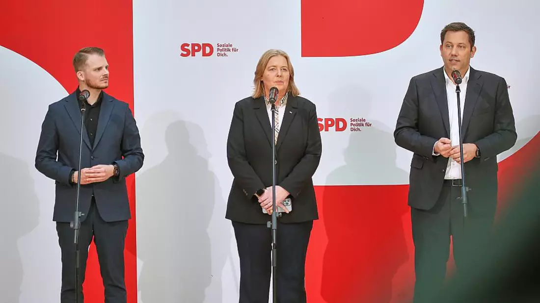 Tim Klüssendorf, Bärbel Bas, Lars Klingbeil am 12.05.2025 - Bild: über dts Nachrichtenagentur