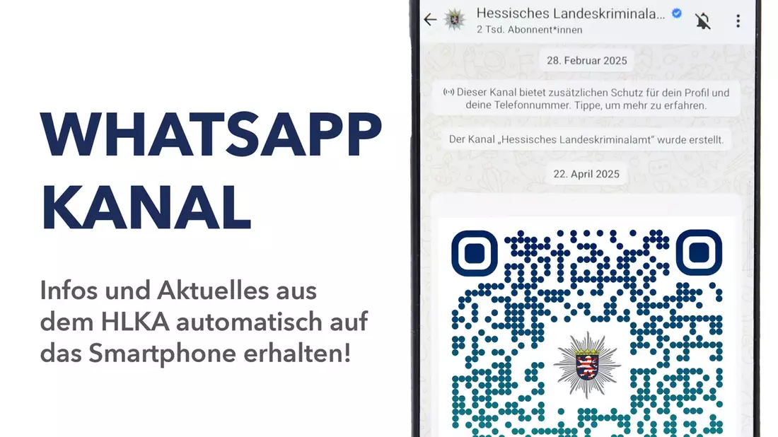 LKA-HE: Hessisches Landeskriminalamt nun auch auf WhatsApp // Mit Bild und QR-Code - Bild: presseportal.de