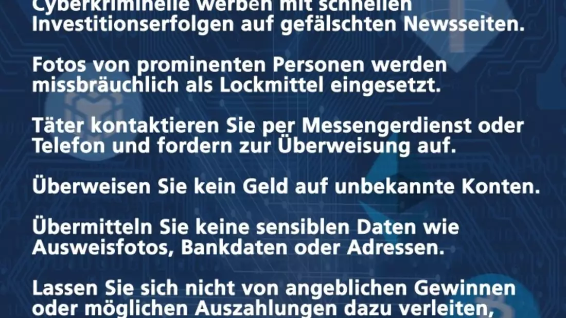 POL-EL: Emsland / Grafschaft Bentheim - Polizei warnt vor anhaltendem Betrug mit gefälschten Krypto-Anlageseiten - Bild: presseportal.de