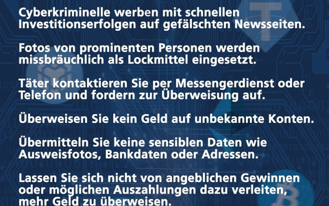 POL-EL: Emsland / Grafschaft Bentheim - Polizei warnt vor anhaltendem Betrug mit gefälschten Krypto-Anlageseiten - Foto: presseportal.de
