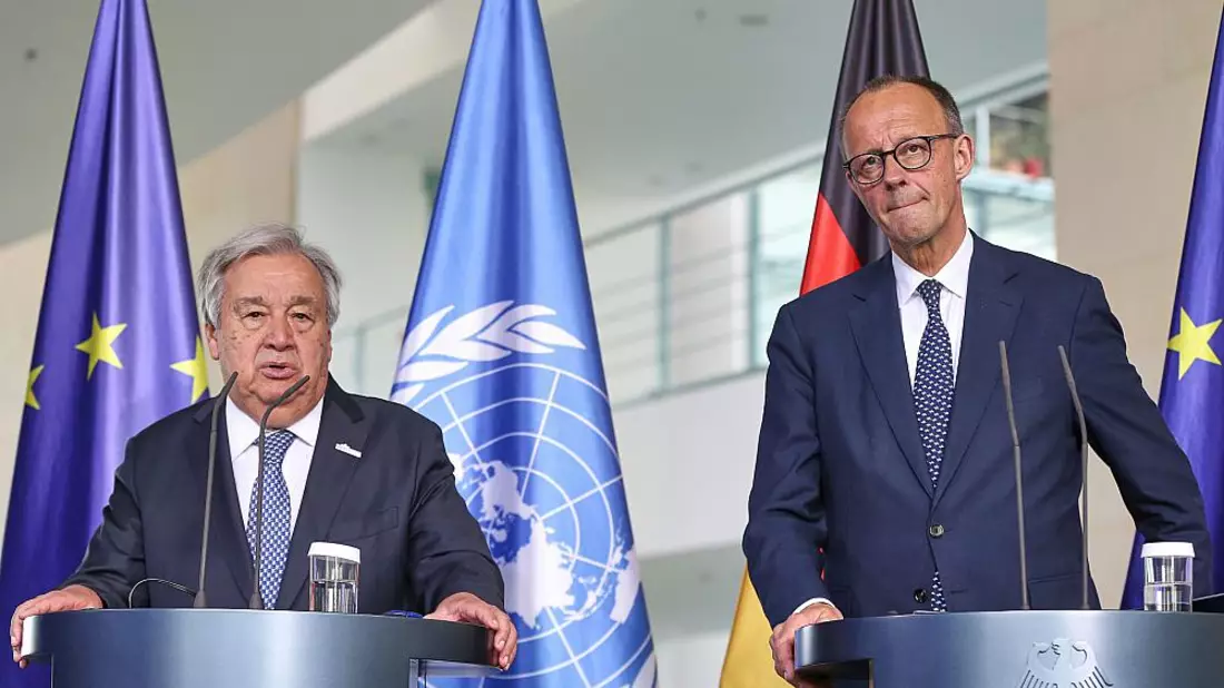 Antònio Guterres und Friedrich Merz am 14.05.2025 - Bild: über dts Nachrichtenagentur