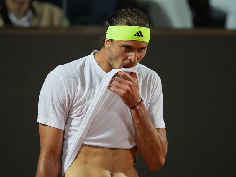 Aus in Rom: Alexander Zverev scheitert im Viertelfinale. - Foto: Alessandra Tarantino/AP/dpa