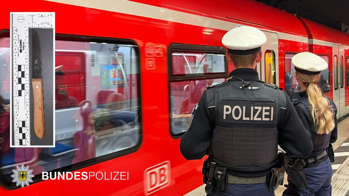 Bundespolizeidirektion München: 51-Jähriger verletzte bei Streit in der S-Bahn Unbekannten mit Küchenmesser - Bundespolizei sucht nach Geschädigten - Foto: presseportal.de
