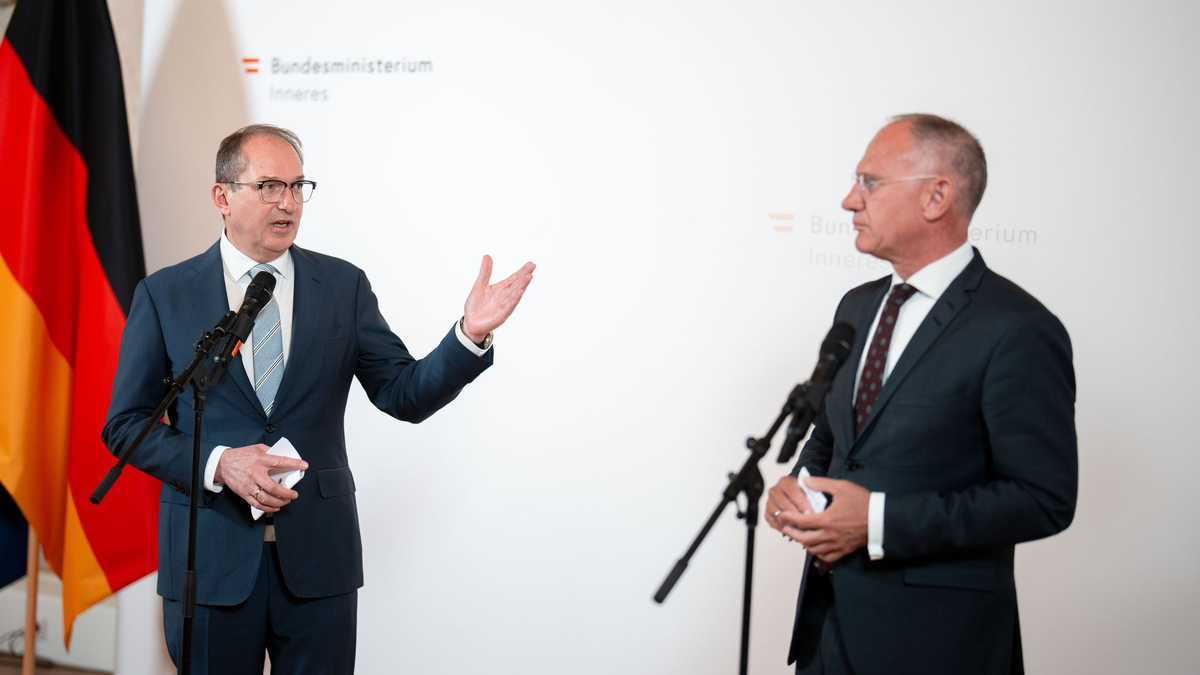 Die konservativen Innenminister demonstrieren Harmonie.  - Foto: Georg Hochmuth/APA/dpa